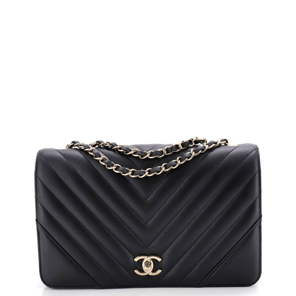 Chanel Medium Statement Flap Bag Chevron Calfskin